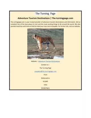 adventure tourism destinations the turningpage com