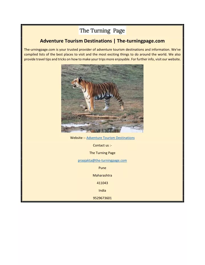 adventure tourism destinations the turningpage com