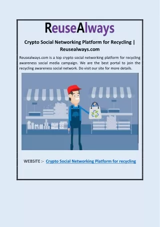 Crypto Social Networking Platform for Recycling | Reusealways.com