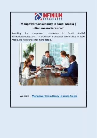 Manpower Consultancy in Saudi Arabia | Infiniumassociates.com