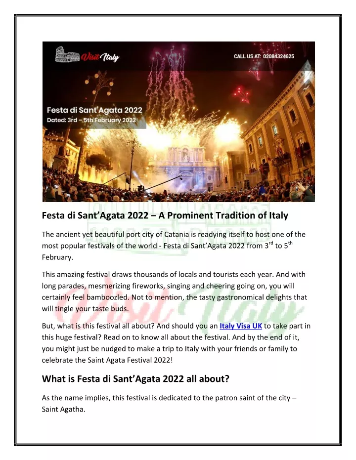 festa di sant agata 2022 a prominent tradition