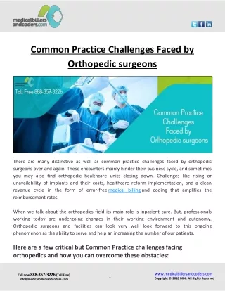 common practice challenges faced by orthopedic