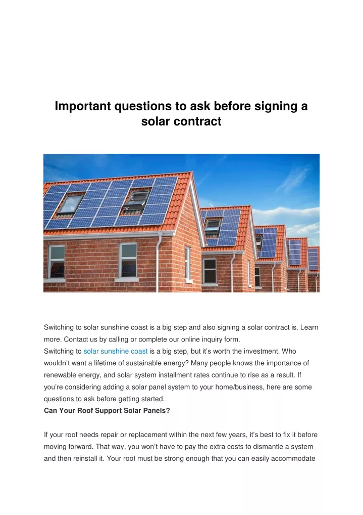 important questions to ask before signing a solar