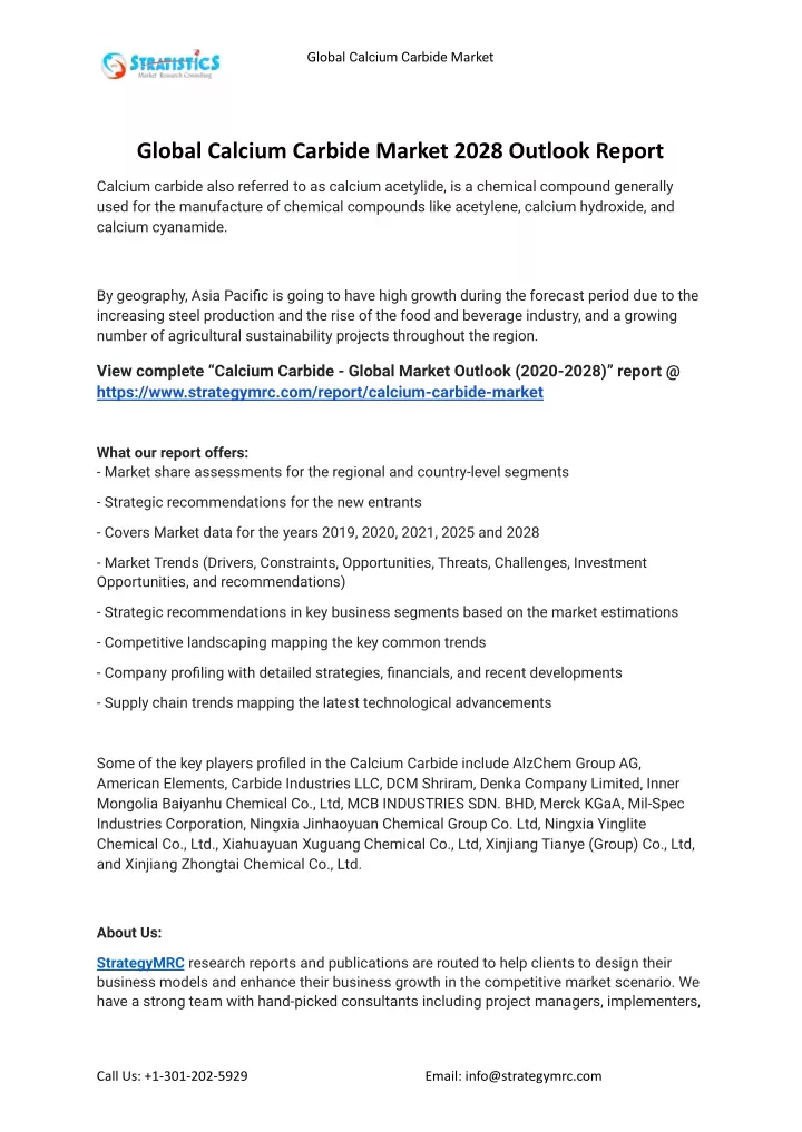 global calcium carbide market