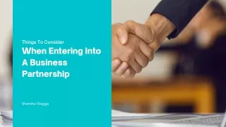 What Things Should You Focus On When Entering Into A Business Partnership? |
