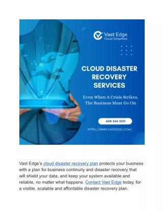 Cloud Disaster Recovery Services - Vast Edge