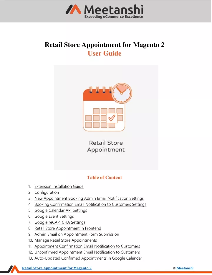 retail store appointment for magento 2 user guide