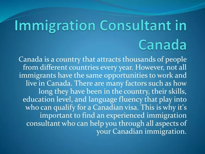 immigration consultant in canada