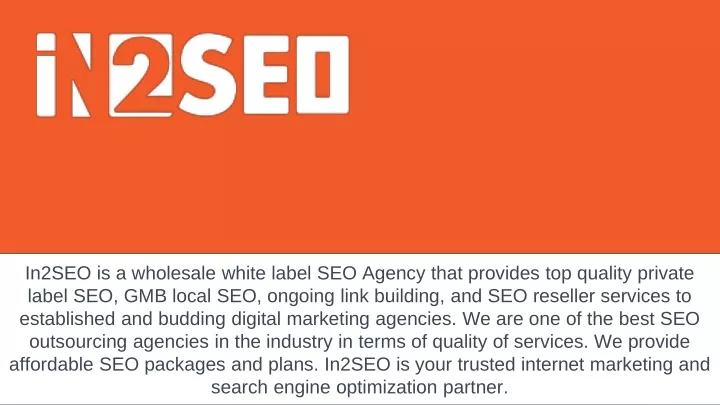 in2seo is a wholesale white label seo agency that