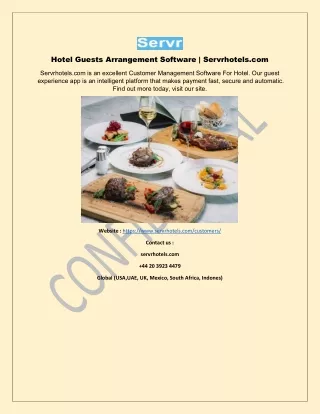 hotel guests arrangement software servrhotels com