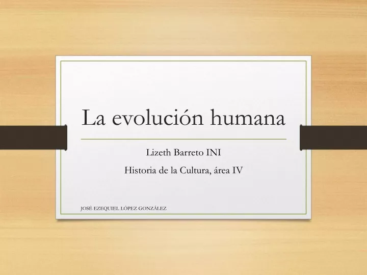 la evoluci n humana