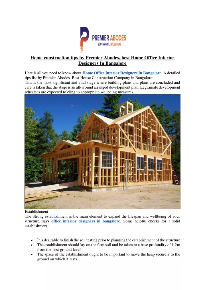 home construction tips by premier abodes best