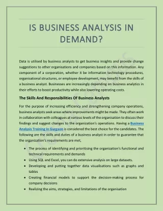 Is Business Analysis In Demand? | Croma Campus