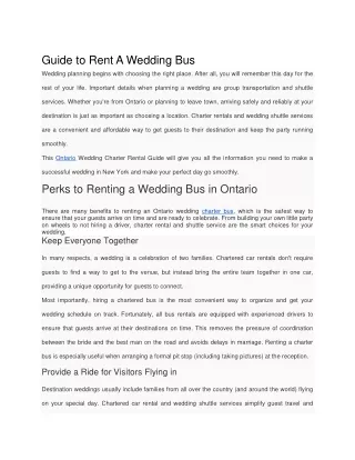 guide to rent a wedding bus wedding planning