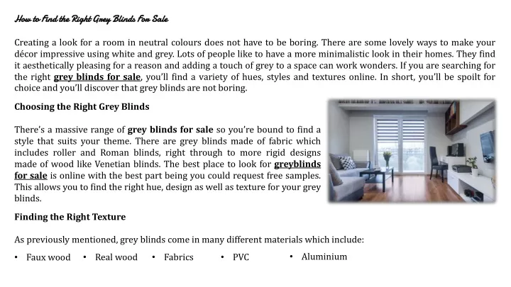 how to find the right grey blinds for sale