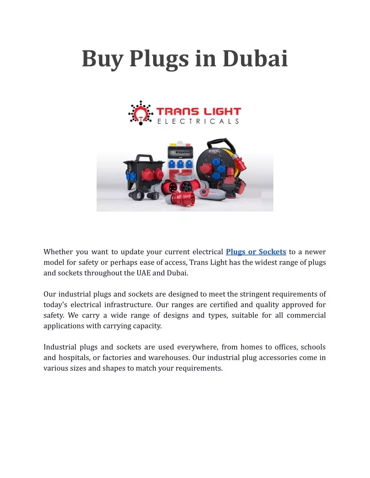 buy plugs in dubai