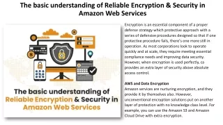 The basic understanding of Reliable Encryption & Security in Amazon Web Services