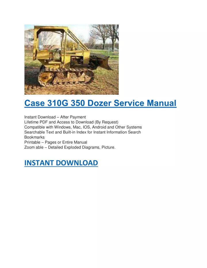 case 310g 350 dozer service manual instant