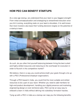 how peo can benefit startups