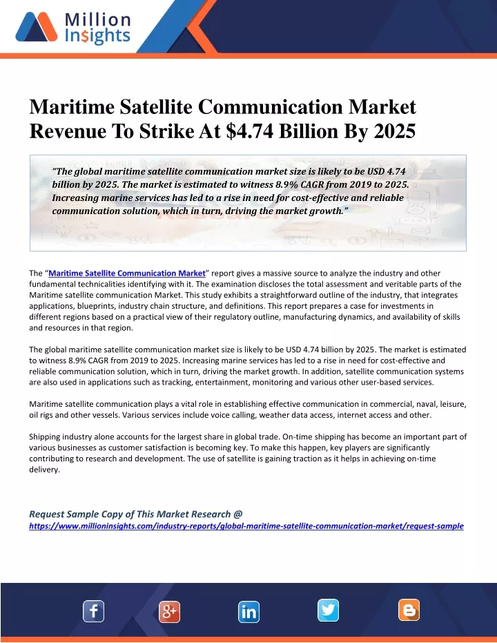 maritime satellite communication market revenue