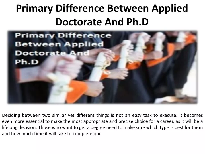 primary difference between applied doctorate