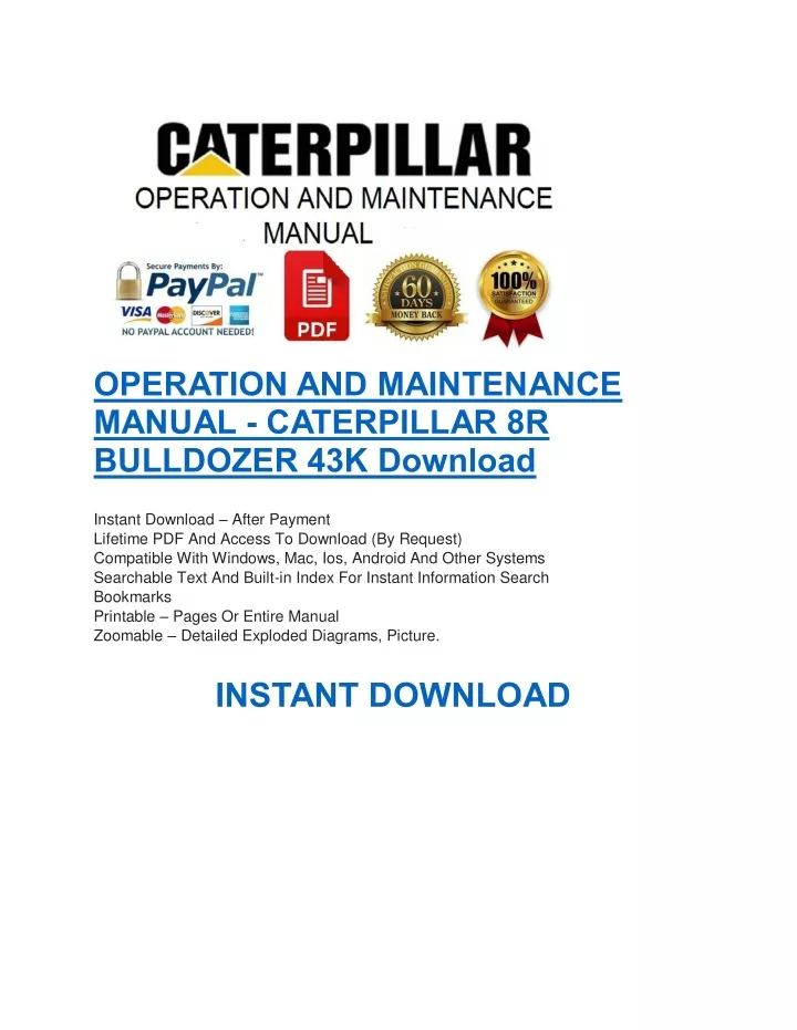 operation and maintenance manual caterpillar