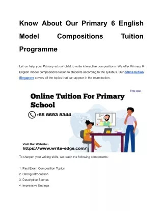 know about our primary 6 english