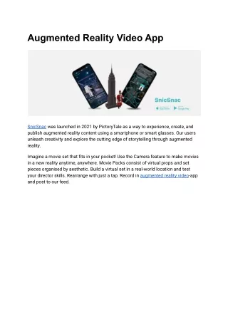 augmented reality video app