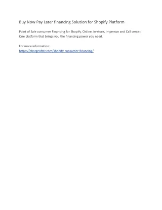 buy now pay later financing solution for shopify