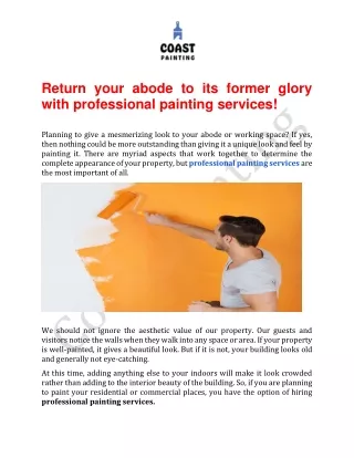 Best Professional Painting Services In California | Coast Painting