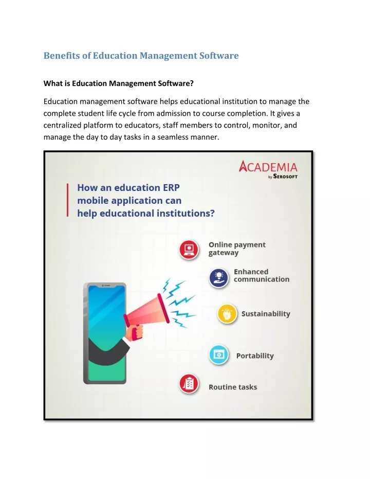 benefits of education management software