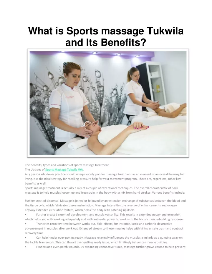 what is sports massage tukwila and its benefits