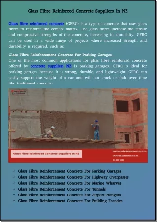 best glass fibre reinforced concrete suppliers in nz