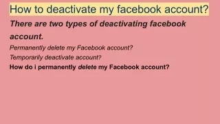 how to deactivate my facebook account there
