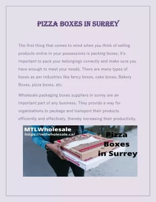 Pizza Boxes in Surrey