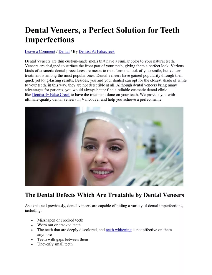 dental veneers a perfect solution for teeth