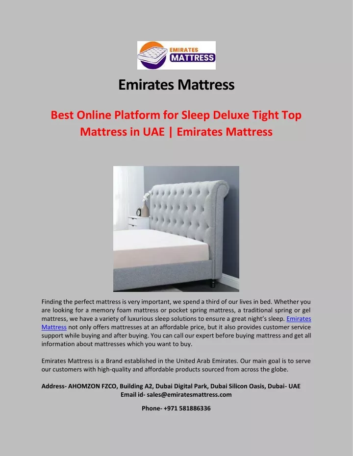 emirates mattress