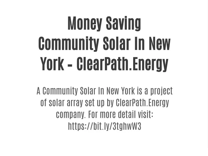 money saving community solar in new york