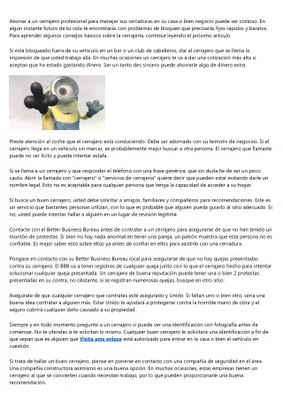 Considere estos consejos antes de contratar a un cerrajero profesional