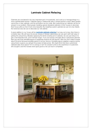Laminate cabinet refacing