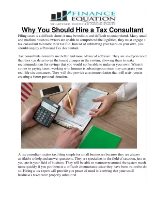 Why You Should Hire a Tax Consultant