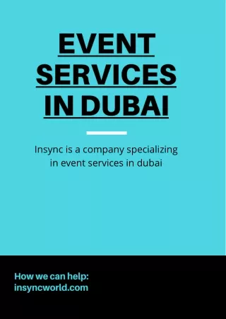 Event Services in Dubai | Insyncworld