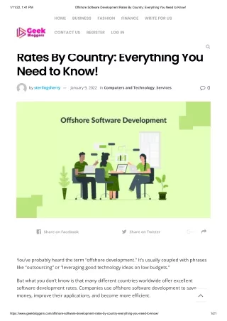 Offshore Software Development Rates By Country