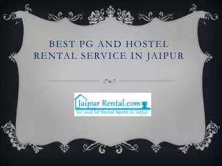 Best PG and hostel rental service in jaipur