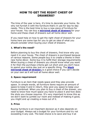 how to get the right chest of drawers