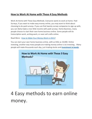 how to work at home with these 4 easy methods