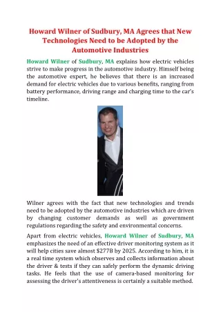 howard wilner of sudbury ma agrees that