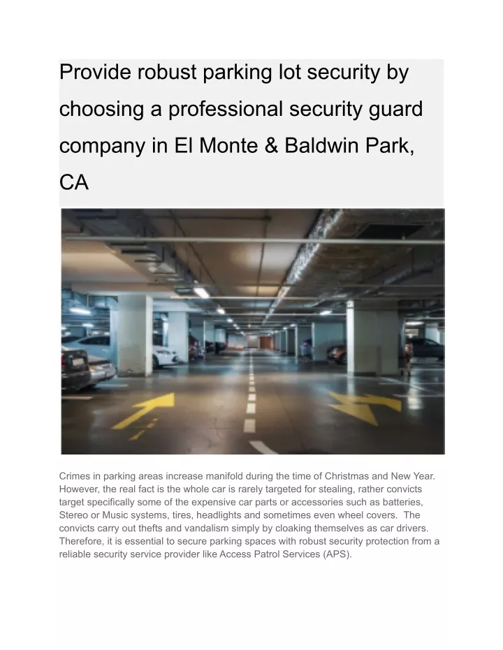 provide robust parking lot security by