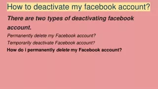 How to deactivate my facebook account ?