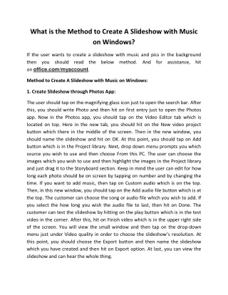 what is the method to create a slideshow with